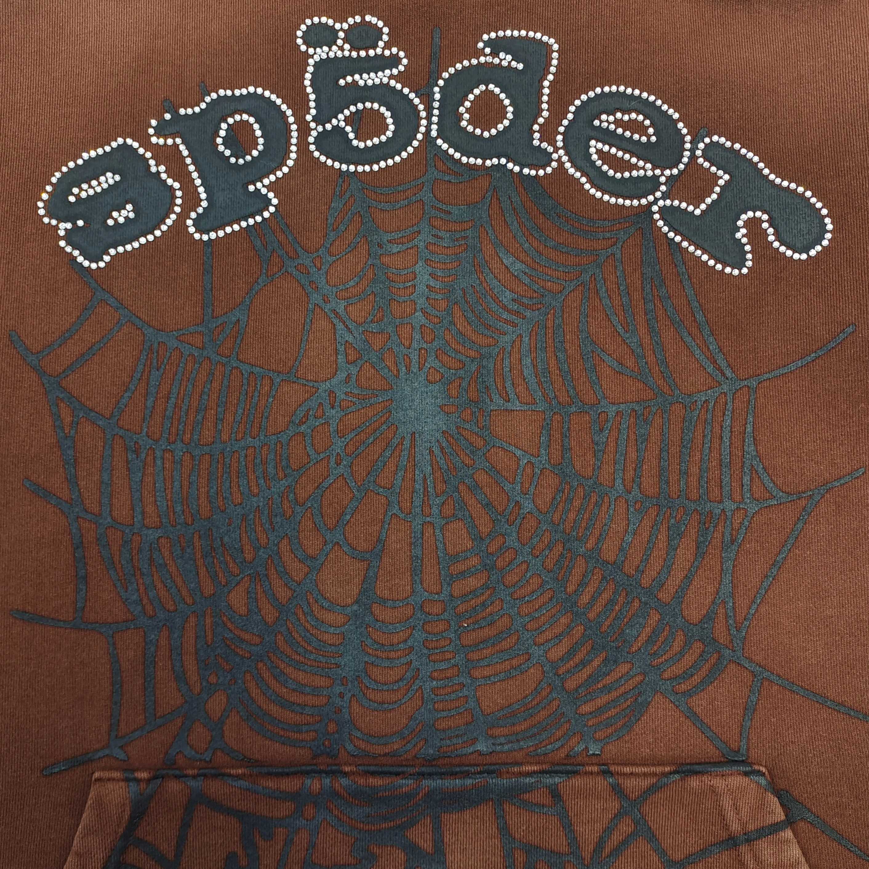 Travis Scott ComplexCon Exclusive Rhinestone Web Hoodie 'Brown'