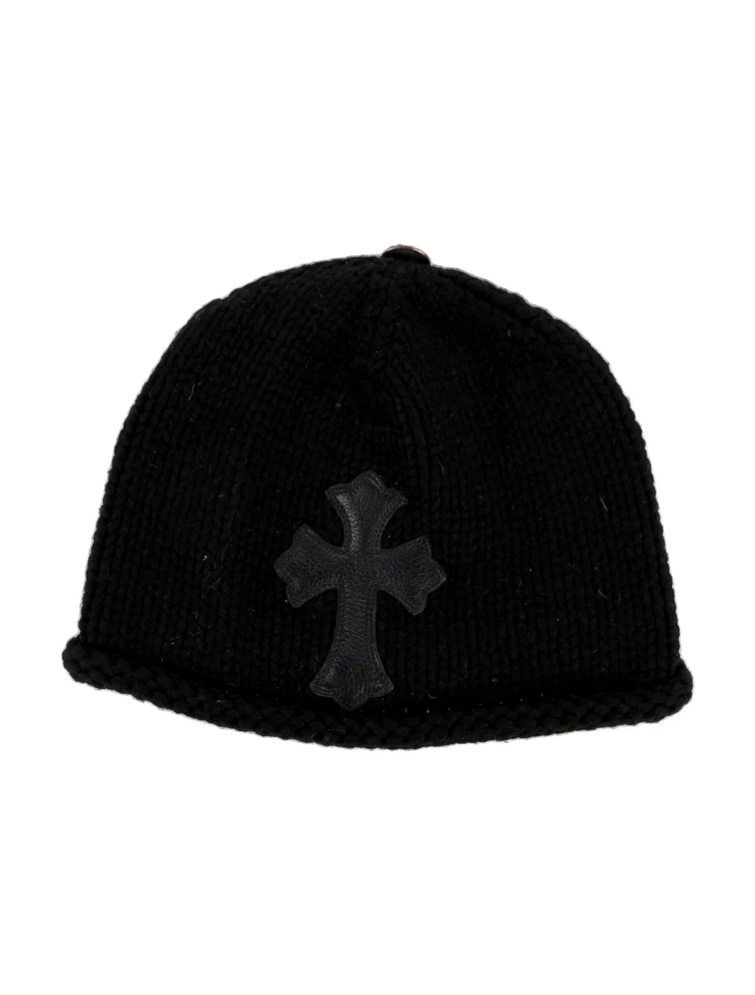 Black patch beanie