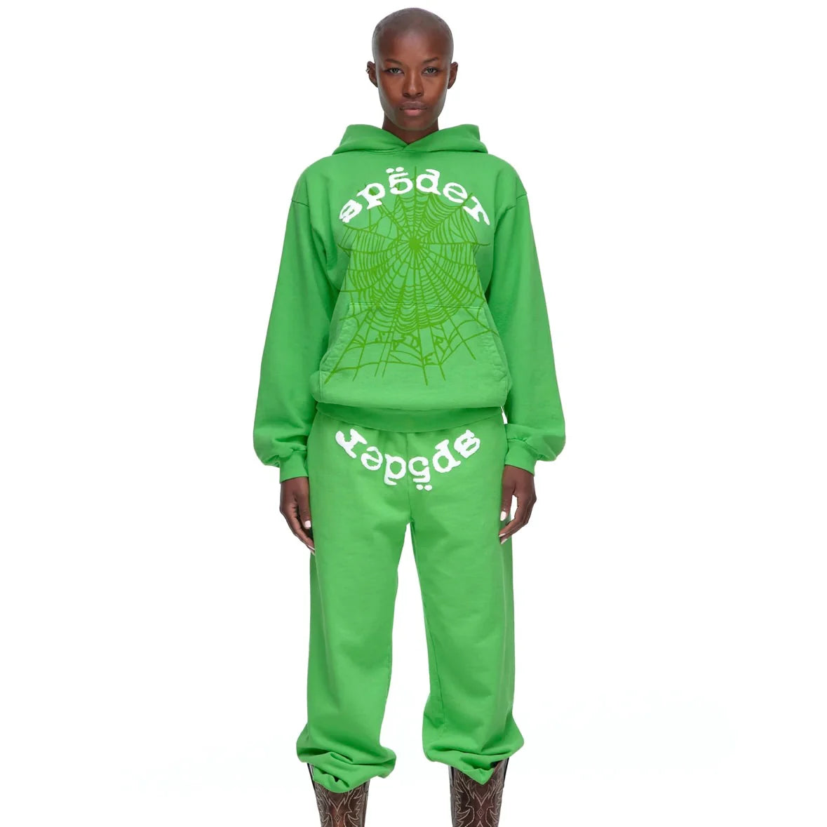 SP5DER- Green White Legacy Hoodie