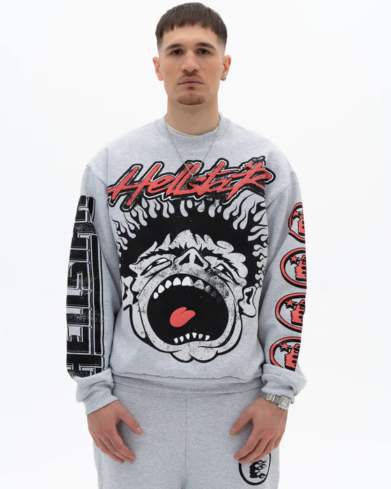 HELLSTAR- Crewneck heather Grey