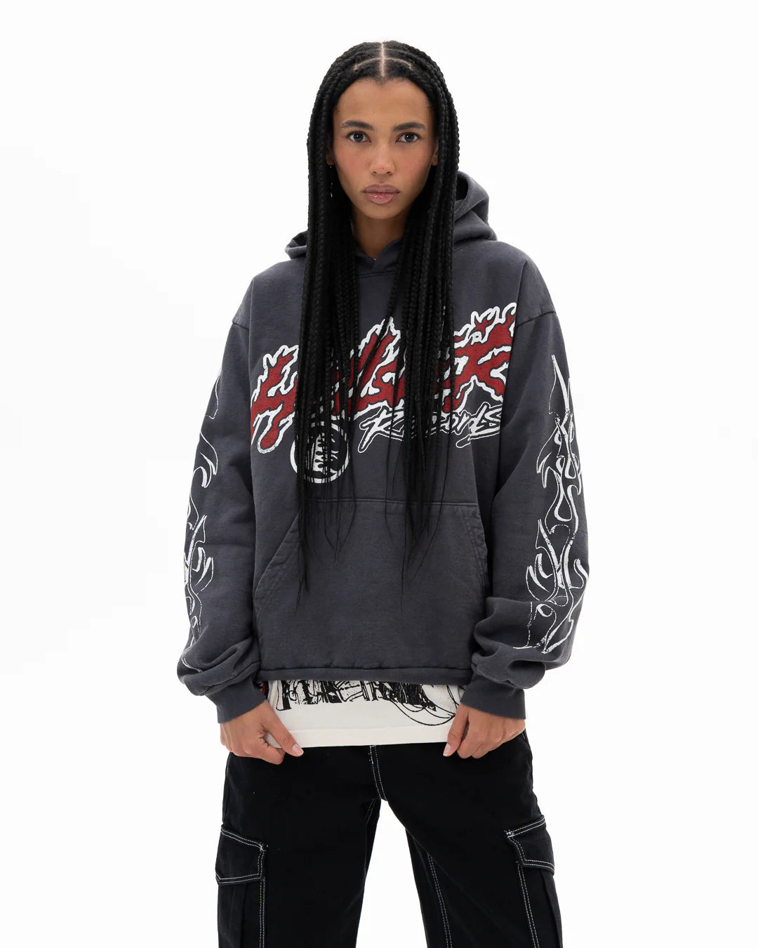 HELLSTAR- Records Tour Hoodie Washed Black