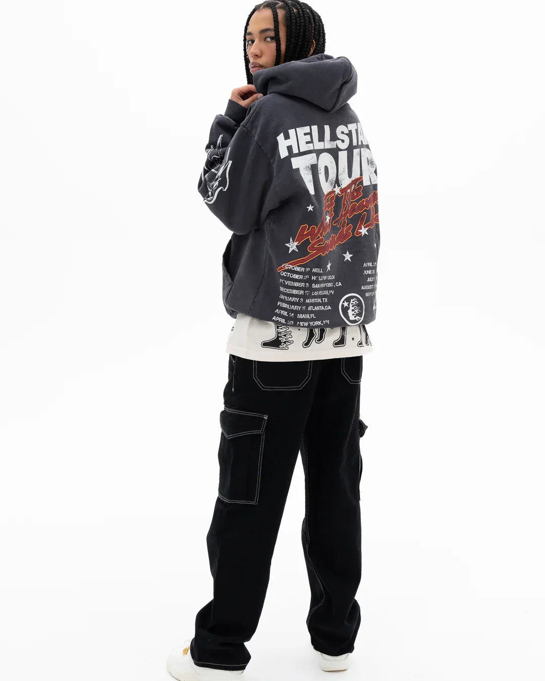 Records Tour Hoodie Washed Black