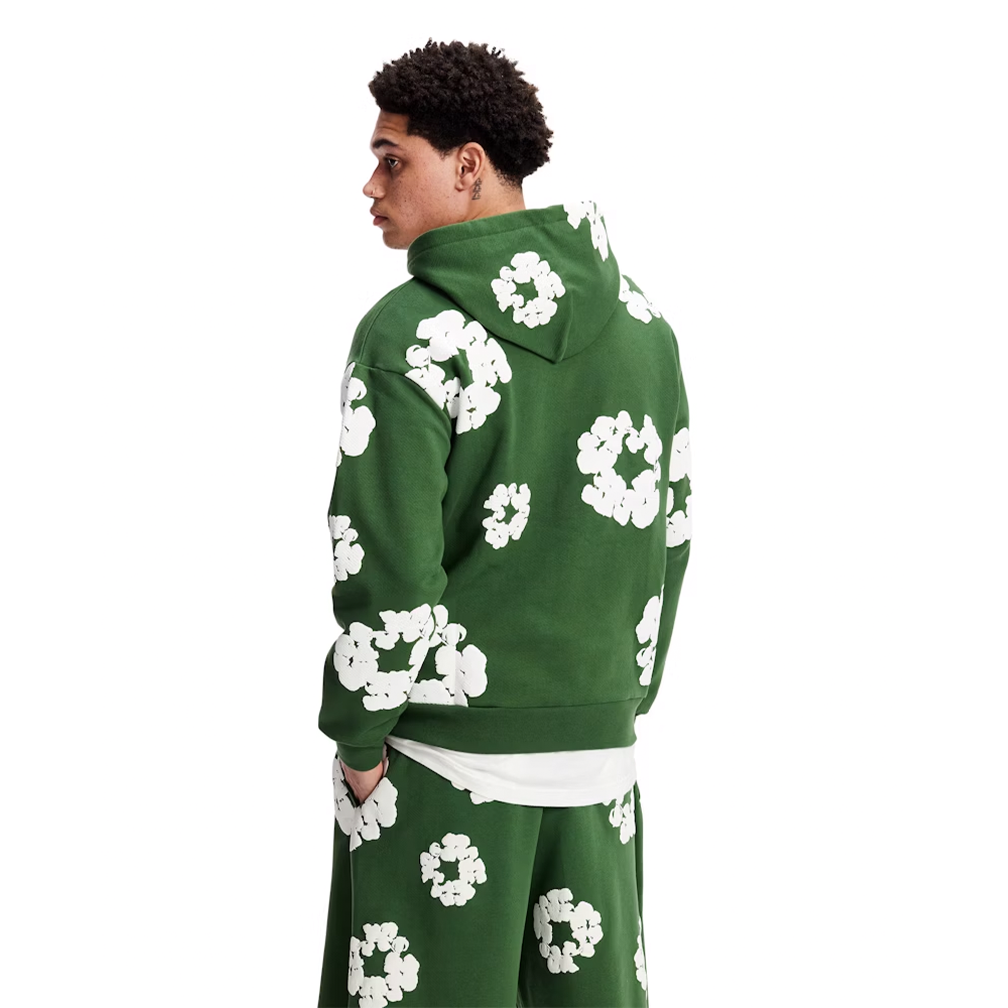 Cotton wreath hoodie green