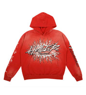 HELLSTAR- Studios Records Hoodie Washed Red