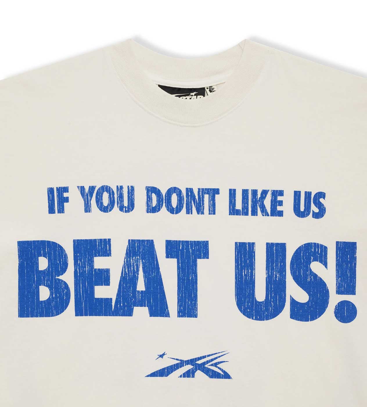 Beat Us! T-Shirt 'White/Blue'