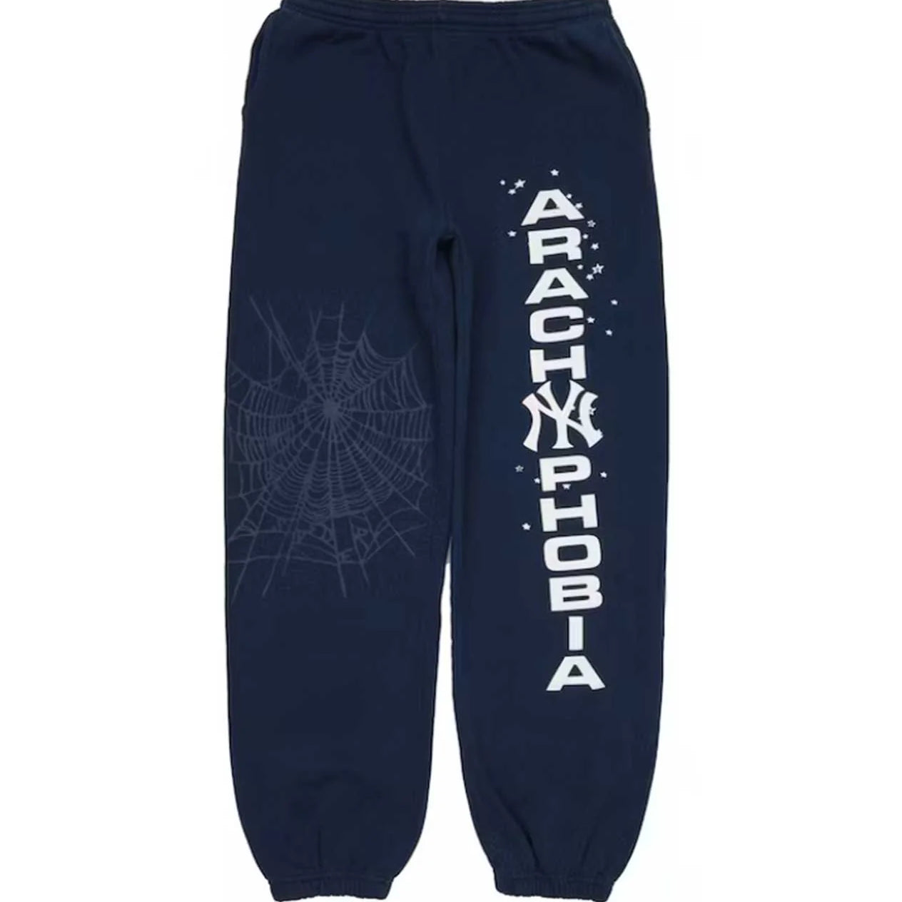 Sp5der-Arach-NY-Phobia-Sweatpants-Navy-front.webp