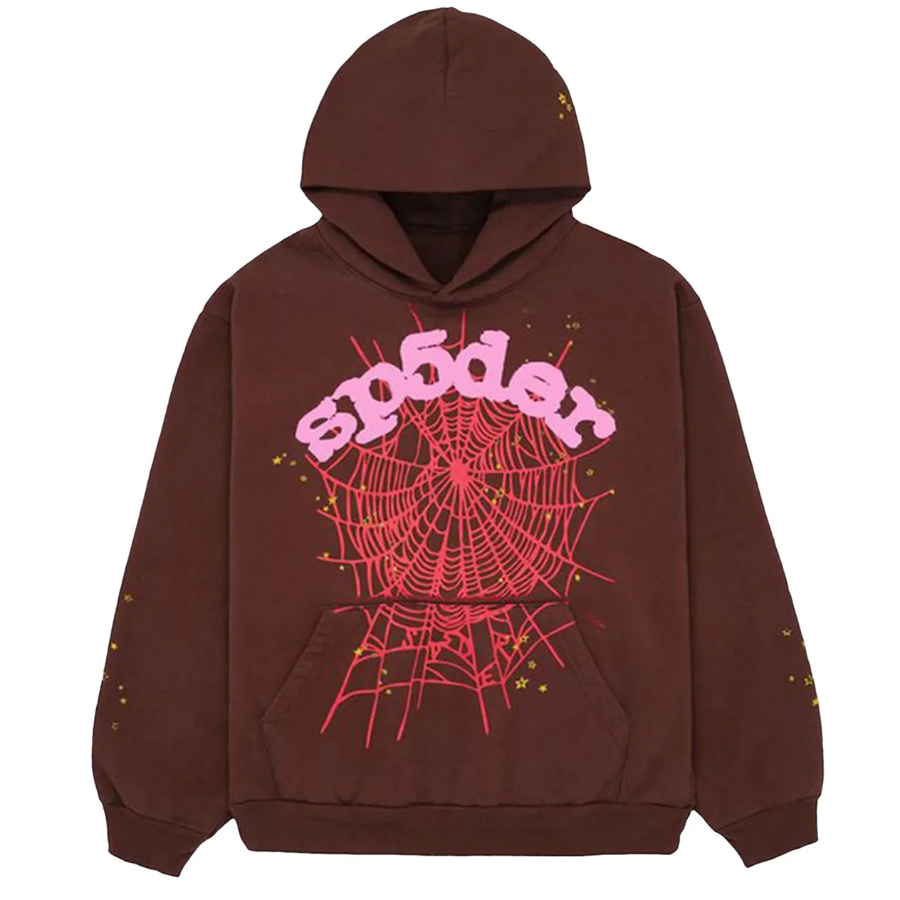 Spider555AngleNumberHoodie_Brown_1.webp