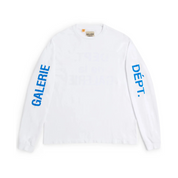 White Blue french L/S TEE