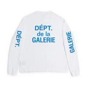 White Blue french L/S TEE