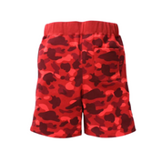 Color Camo Shark Sweat Shorts " Red"