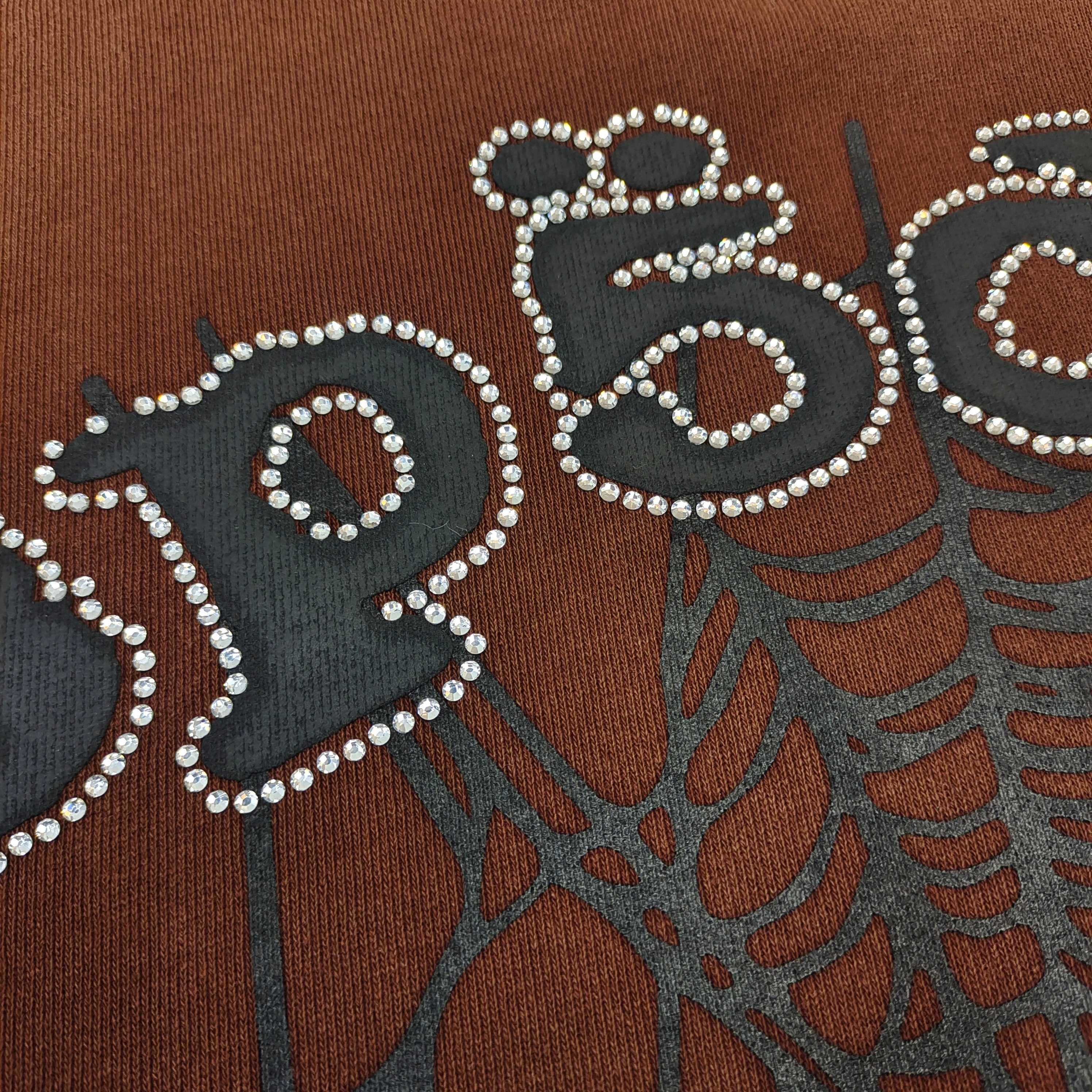 Travis Scott ComplexCon Exclusive Rhinestone Web Hoodie 'Brown'