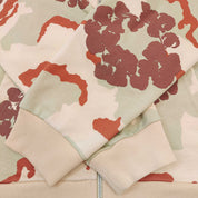 The Cotton Wreath  Zip Sweatshirt Tan Camo