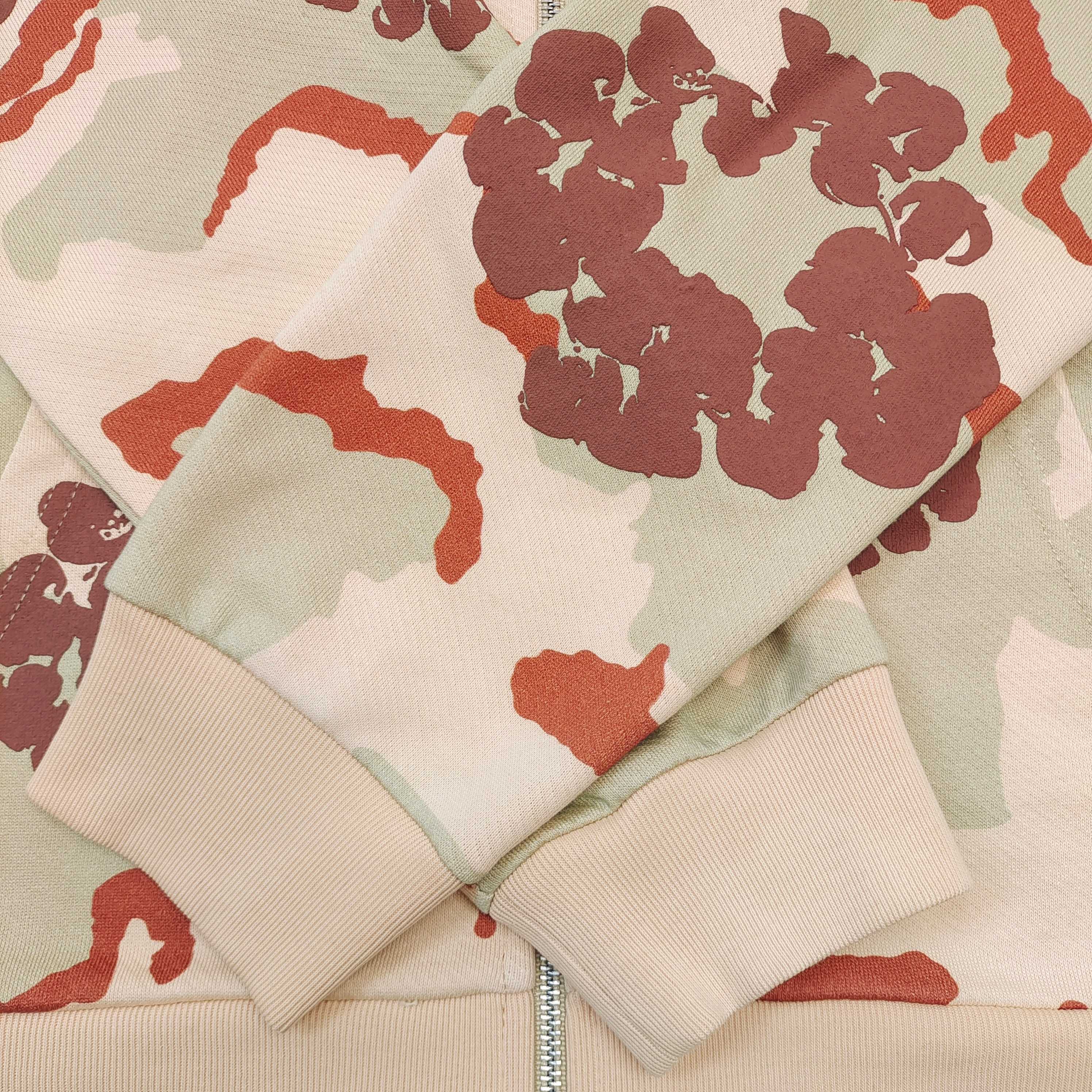 The Cotton Wreath  Zip Sweatshirt Tan Camo