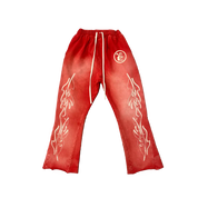 Red Yoga Flare Sweatpants